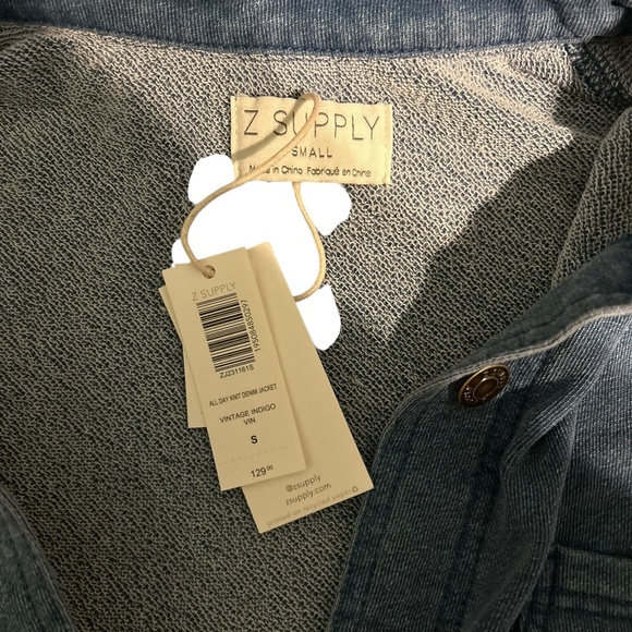 Z Supply NWT All Day Knit Denim Jacket – Vintage Indigo – Women’s Small - Picture 4 of 5